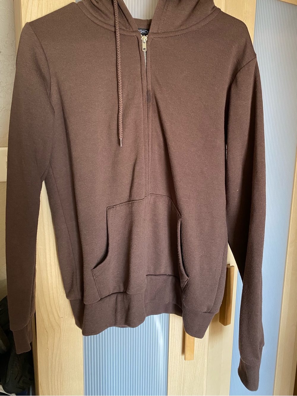Fashion Nova Women’s Brown Full-Zip Hoodie Sweater